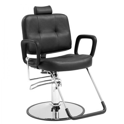 Fauteuil de salon, fauteuil de coiffeur inclinable hydraulique pour coiffeur, fauteuil de salon inclinable pivotant à 360 degrés de 90 ° à 125 ° pour shampooing spa beauté, poids maximal de la charge: 330 lb, noir