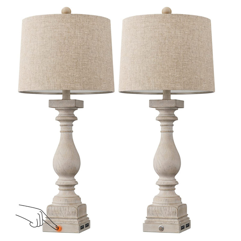 Lampe de table USB en résine Byrine