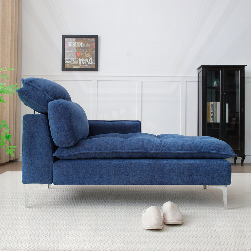 Chaise Lounge with Left Armrest, Blue