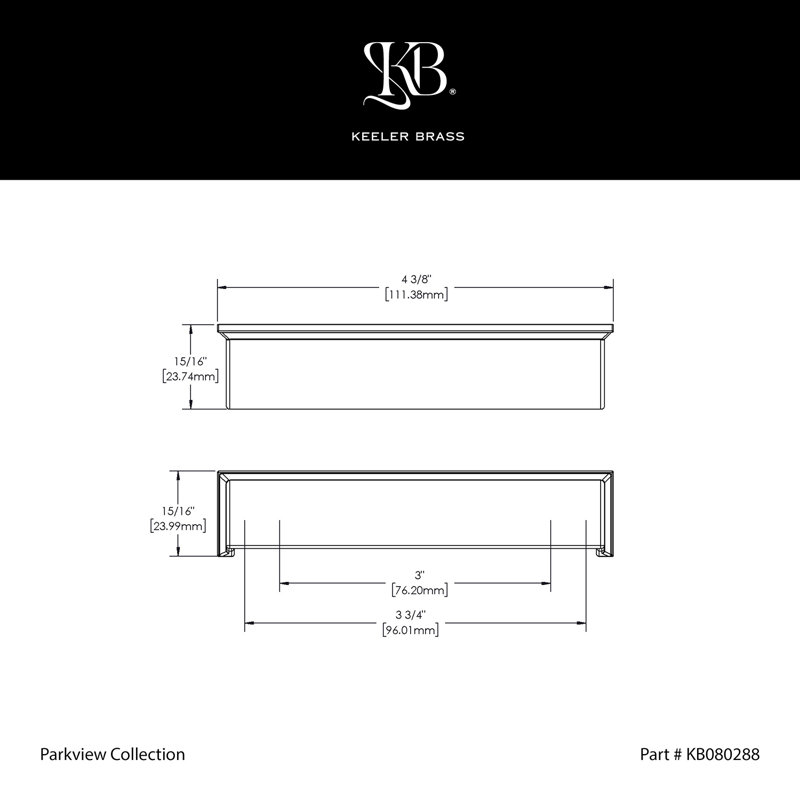 Parkview Collection Cup Pull - Cabinet Knob - Transitional Hardware for Drawers & Cabinets, Satin Brass, 3"