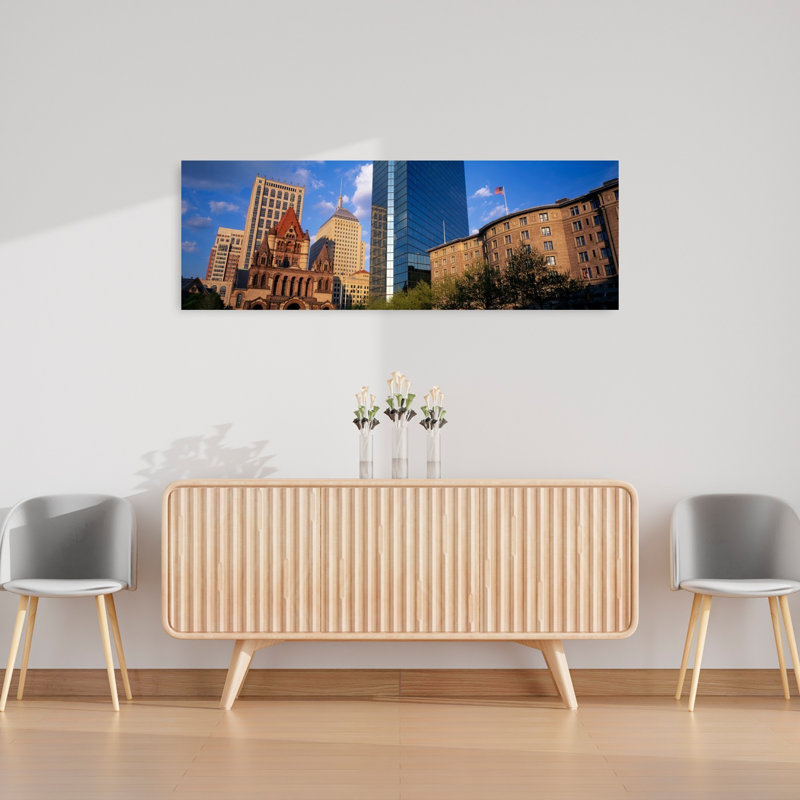 États-Unis, Massachusetts, Boston, Copley Square, art abstrait moderne contemporain, art mural de la ville, H 16 po x l 48 po