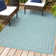 Chevron Modern Concentric Squares Aqua/Light Gray Indoor/Outdoor Rug