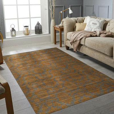 Stylish Vibrant Blue Machine Made Wool Transitional Floral Area Rug