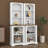 Two-Piece Freestanding Tall Cabinet With Fully Open Storage, Walnut Element Bookshelves With Curved Design-2073693348
