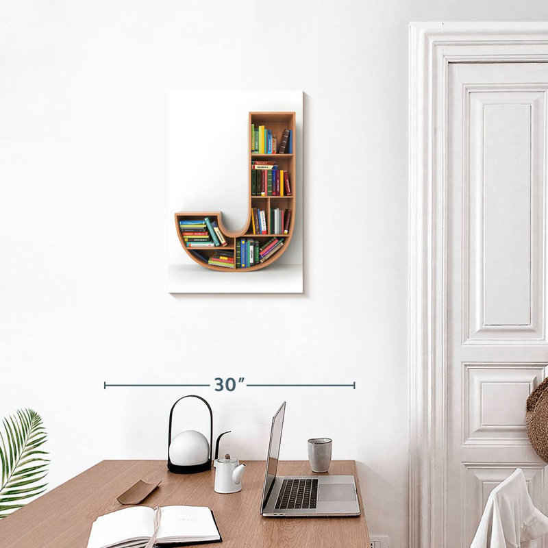 Keiri Letter J Bookshelf, 24" H x 16" W