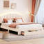 Grand lit plateforme tapissier Teddy