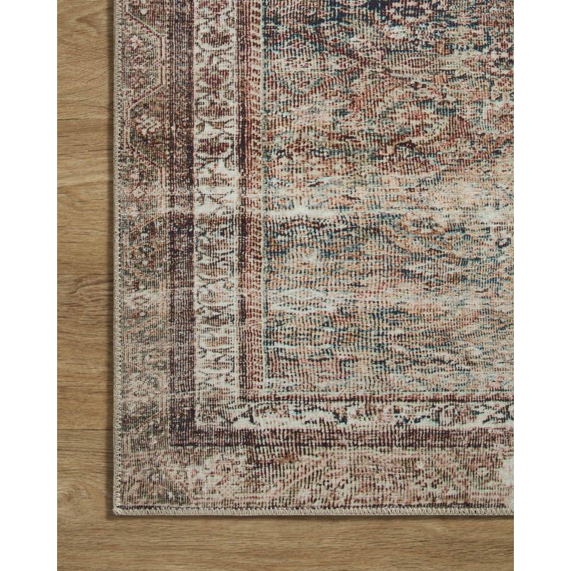 Jules Vintage Oriental Blue Synthetic 2'x5' Area Rug