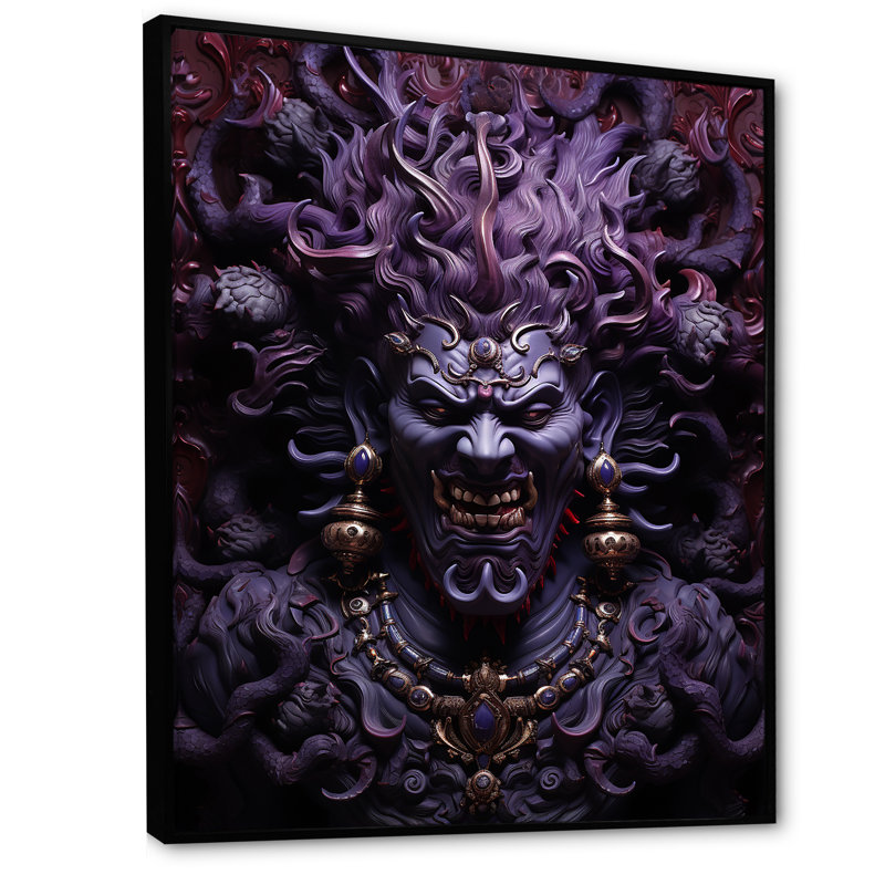 L'hindouisme Ravanas Radiant Evil - impression, H 40 po x l 30 po x P 1,5 po, Cadre flottant noir