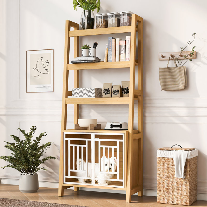 Bibliothèque pour chien, cage de rangement intégrée pour chenil, base de porte moderne en métal, style scandinave, salon