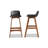 Upholstered Counter Stool with Solid Wood Frame