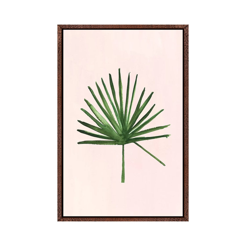 Windmill Palm by Sabina Fenn - Painting on Canvas, Classic Brown Wood Floater Framed, 66.04cm H x 45.72cm W x 3.81cm D