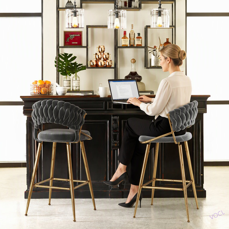 Tabouret de comptoir 25,2 po, Noir