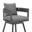 Tabouret de bar rotatif extérieur en aluminium Volker avec coussins gris - ensemble de 4-570453584