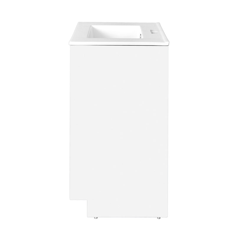 Meuble-lavabo 30 po avec lavabo en céramique, armoire de rangement autoportante moderne avec poignées dorées, portes à fermeture douce