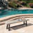 Acacia Wood Dining Bench With Black Rustic Metal Finish Frame