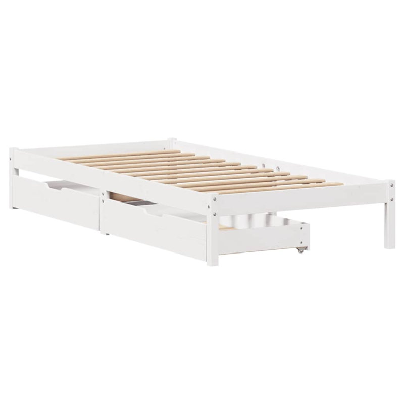 Aleppo Solid Wood Bed, White, European Double (140 x 200cm)