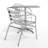 Gearard Square Aluminum Indoor-Outdoor Table Set with 2 Slat Back Chairs-92070853-92070848