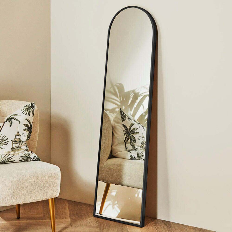 Symari Flat Floor Mirror, Black