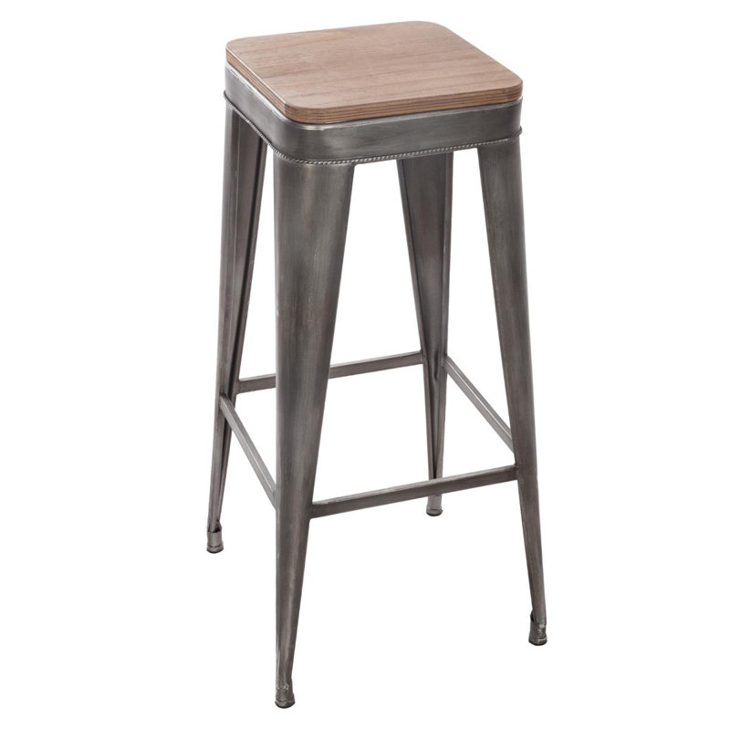 Tevis Counter Stool with Metal Frame, Grey