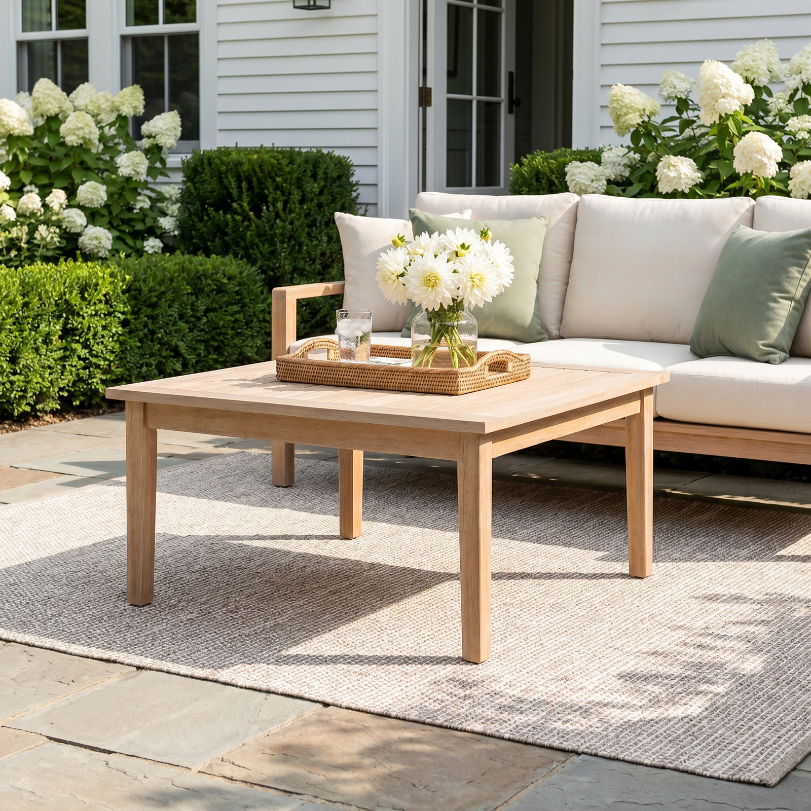 Amina Solid Wood Square Coffee Table