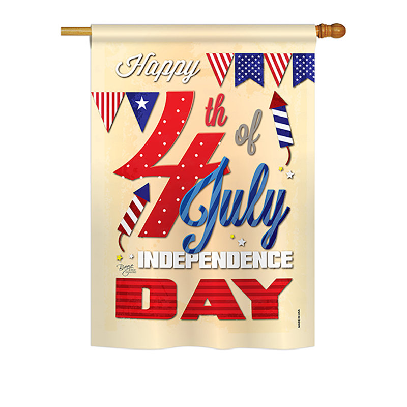Double Sided Polyester Independence Day Garden Flag, 18.5" H x 13" W