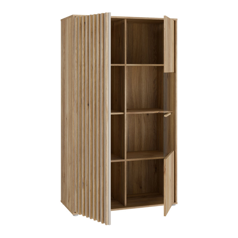 93.1 cm W Display Cabinet, Brown/White