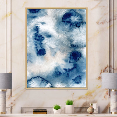 Aquarelle abstraite classique bleu II - peinture sur toile