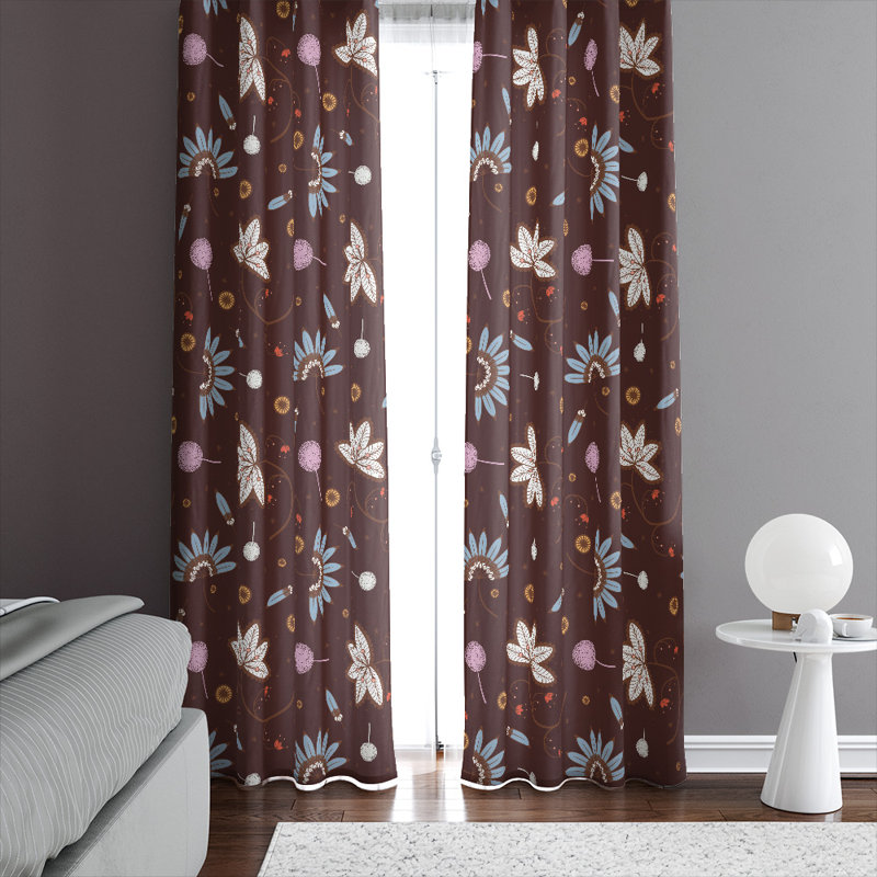 Panneaux de rideaux semi-transparents à motif floral, L 40 po x L 52 po