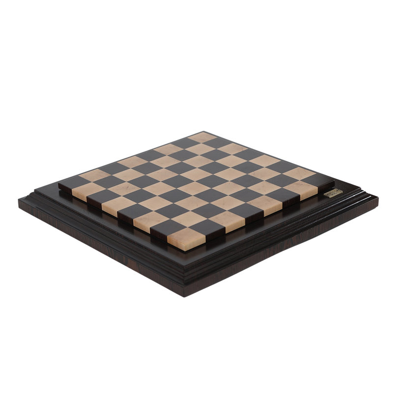 Handmade Brown/Beige Chess Board Game, 21" L x 21" W x 2.5" H