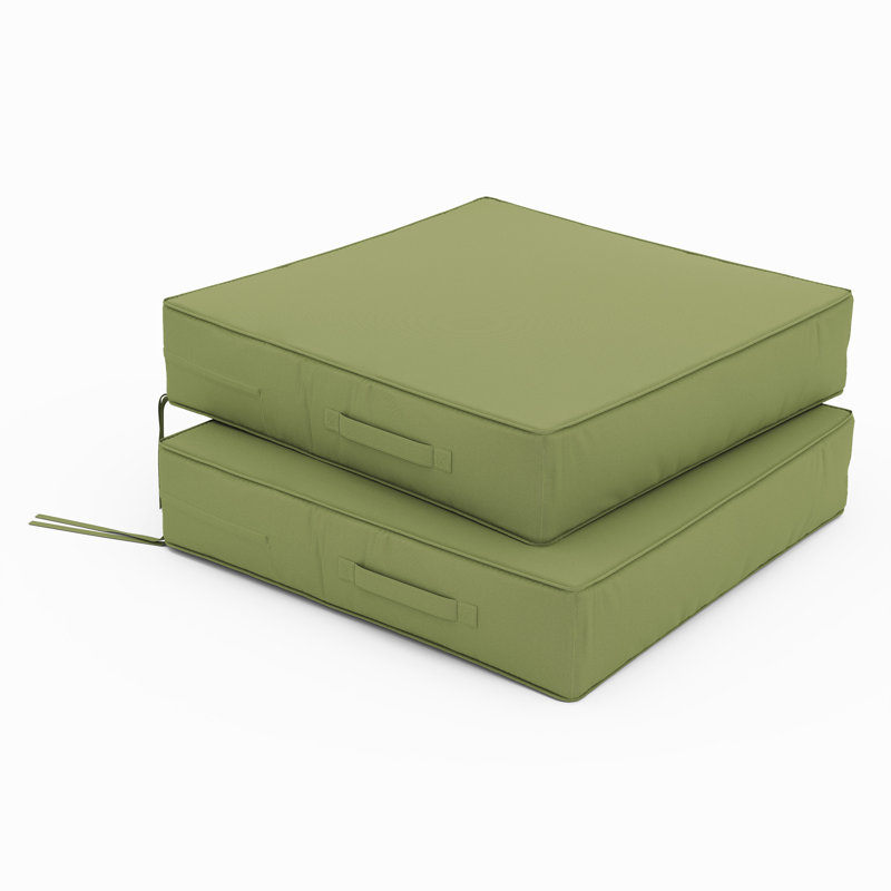 Coussins de siège d'extérieur (ensemble de 2), Vert clair, L 18,5 po x P 16 po, 4 pouces