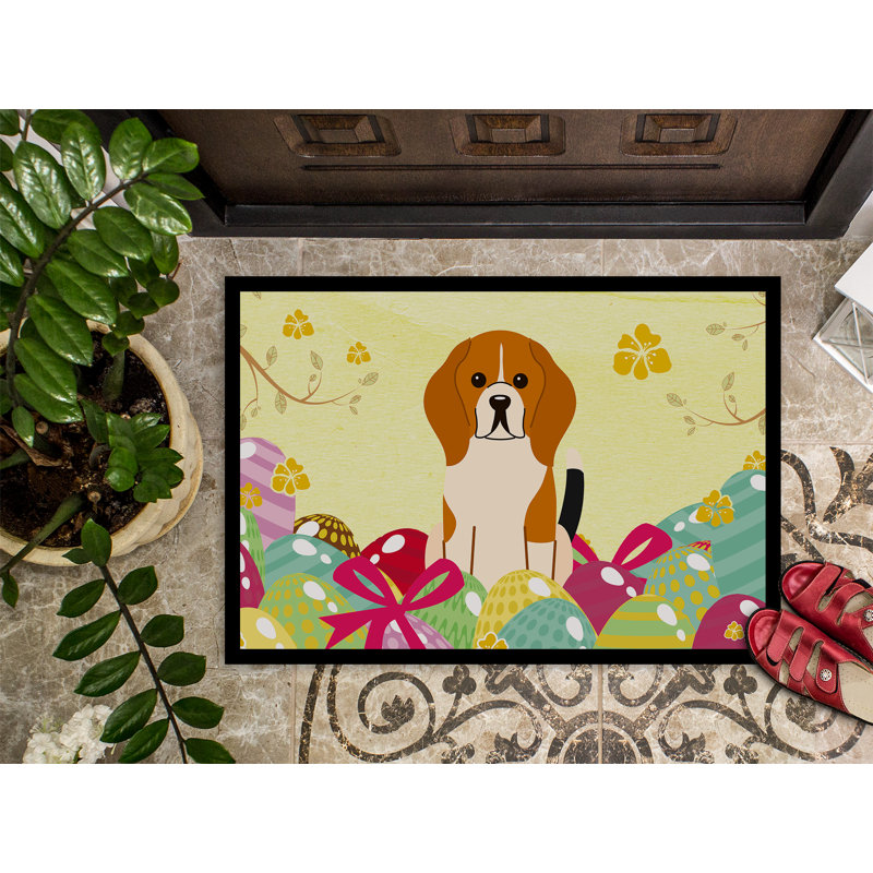 Tapis de porte d’extérieur antidérapant beagle Saroyan, l 18 po x L 27 po