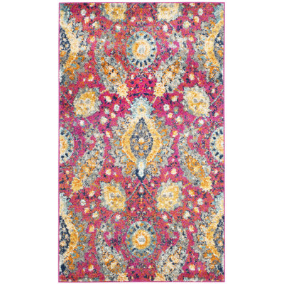 Tapis fuchsia / doré Christa