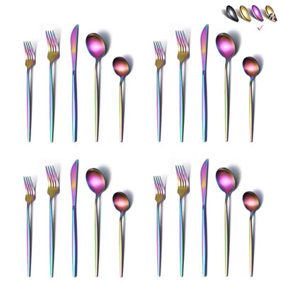 40-Piece Matte Gold Flatware Set For 8, Stainless Steel Cutlery Set With Titanium Plating, Service For 8 Includes Dinner Knives, Forks, Spoons, Teaspoons And Salad Forks