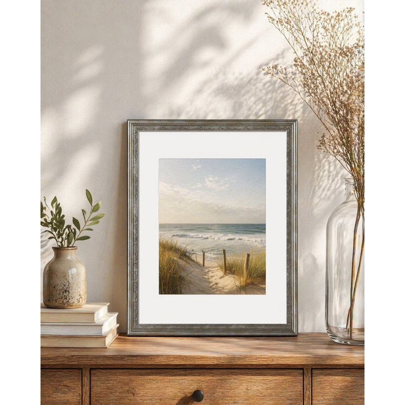 Cadre photo argenté avec passe-partout mural ou de table, Argent, 11" x 14", 8" x 10"