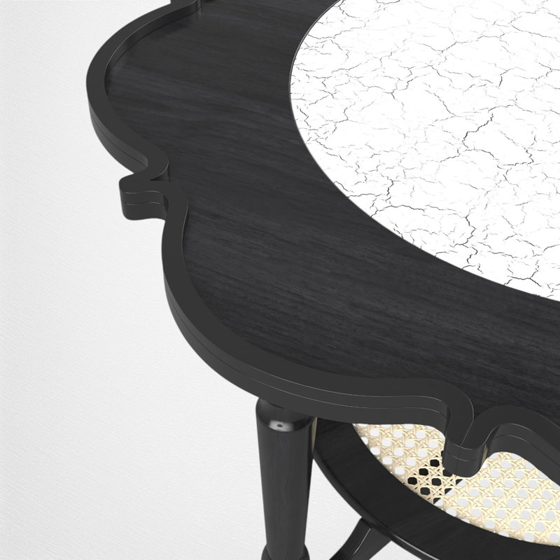 Table basse à plateau avec tablette, Black