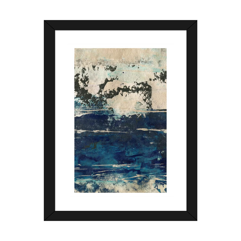«Silver Surf II» par Ethan Harper - reproduction d'art, H 32 po x l 24 po x P 1 po, Papier encadré noir, Blanc