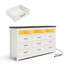 Commode de style campagnard à 63 tiroirs 63 po, commode longue avec lumières DEL et station de charge Karlea-893699292