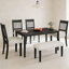 Ensemble de salle à manger de style champêtre classique avec table, chaises et banc pour un charme rustique et une efficacité d'espace