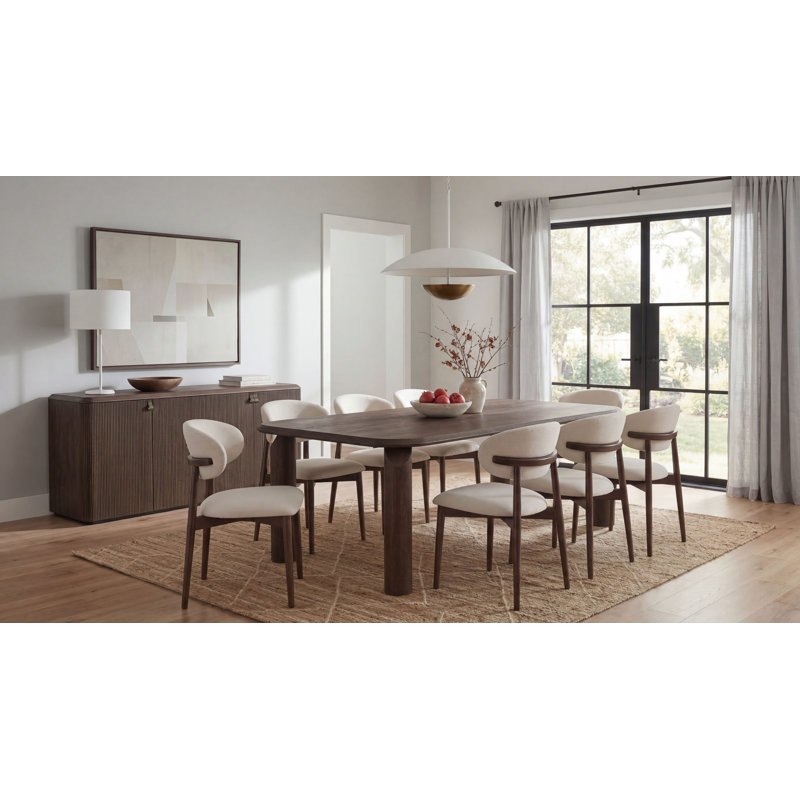 Vienna Dining Table, Brown, 30" H x 86.61" L x 39.37" W