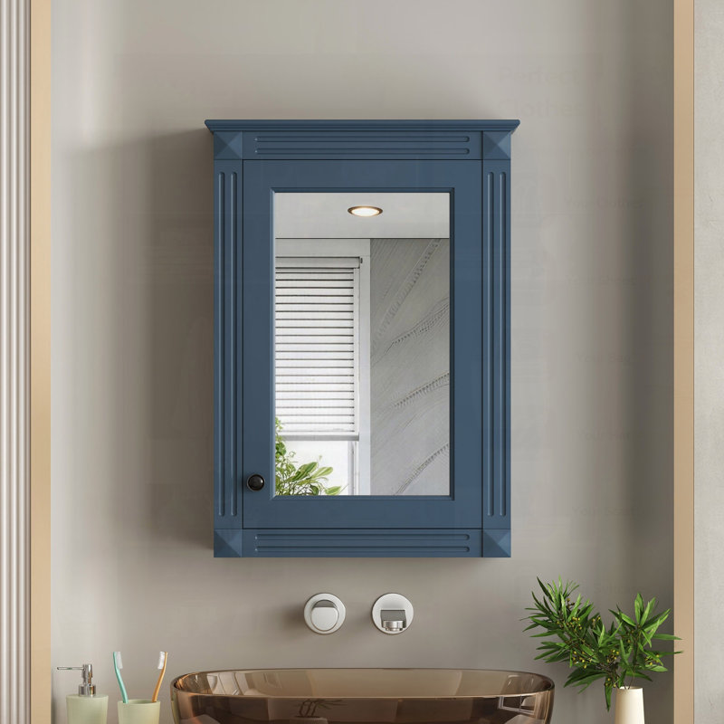 Armoire de rangement murale avec miroir, tablette réglable et économiseur d'espace au-dessus de la toilette