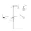 Système de douche de pluie mural rond 12 pouces avec commande à poignée simple Topcraft-88712951