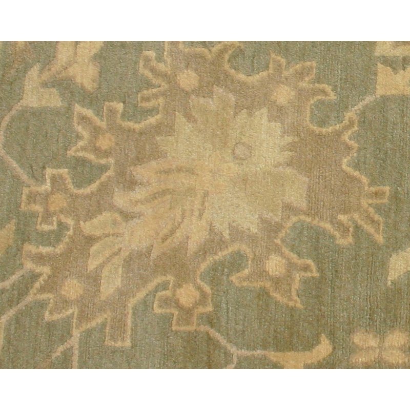 Afshan Wool Oriental Area Rug in Greens/Taupes, Rectangle 8' x 10'