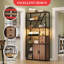 Armoire à vin avec rangement, plancher autoportant pour porte-bouteilles, rangement pour bar à café-40589169