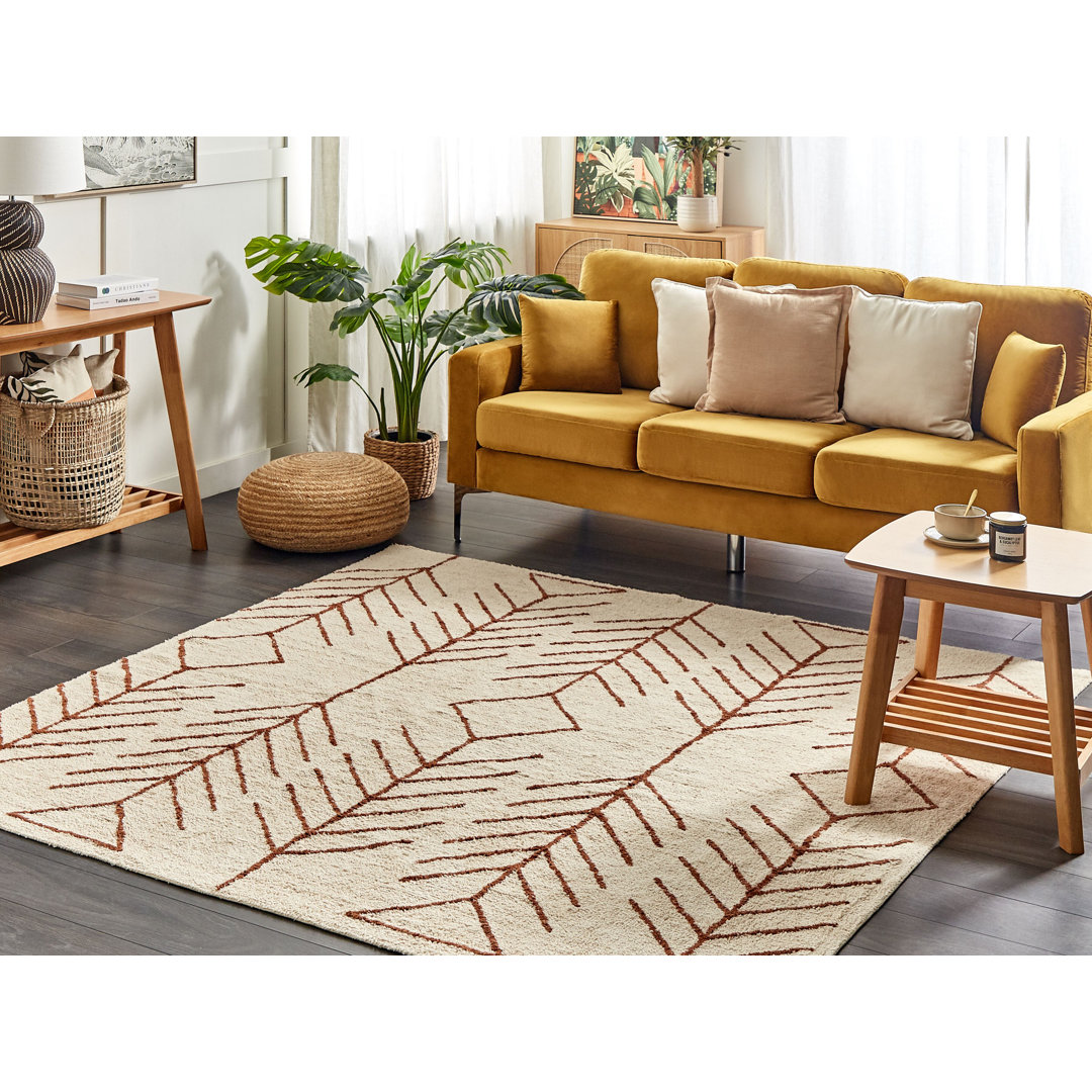 Teppich Winamac aus Baumwolle in Beige