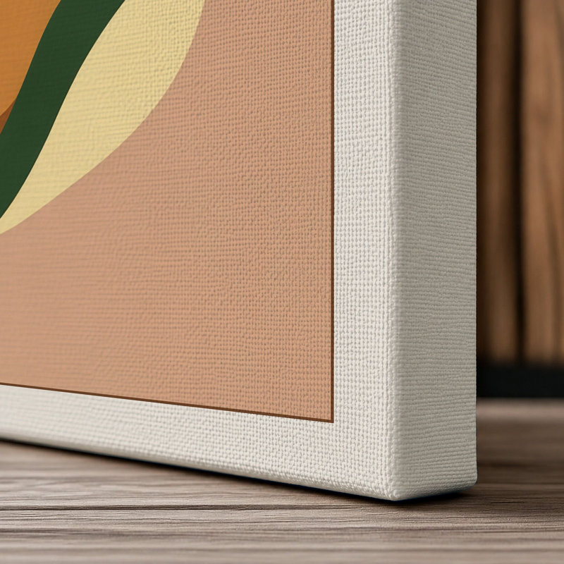 Organic Forms in Terracotta Minimalist 1 Piece Wrapped Canvas Wall Art, 30x20 - 76.2 x 50.8 cm, Cream Border