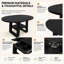 Table de salle à manger extensible ronde à ovale de 43,3 à 59 po avec rallonge papillon, base en forme de H et tablette de rangement Vonnie-1443913318