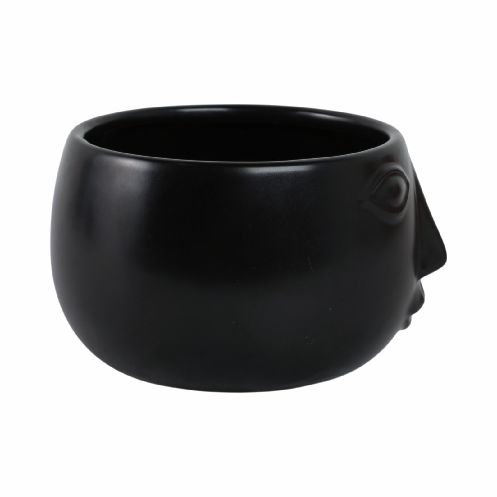 Sagebrook Home Bevel Ceramic Contemporary Face Planter, Black