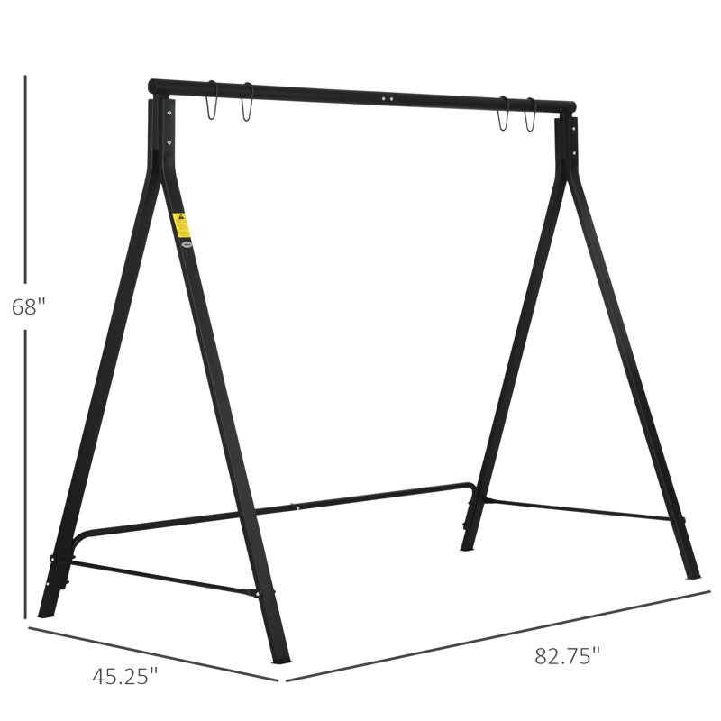 Support en métal pour la cour arrière, capacité de 528 lb, noir, compatible avec différentes options de chaises suspendues