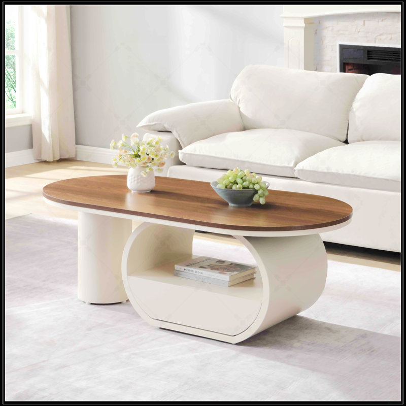 Table basse Luxury, Brun, Blanc, Bois