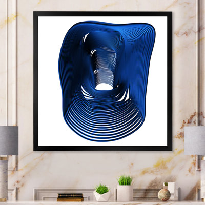 Fractale de forme abstraite bleue - œuvre d'art moderne et contemporaine sur toile